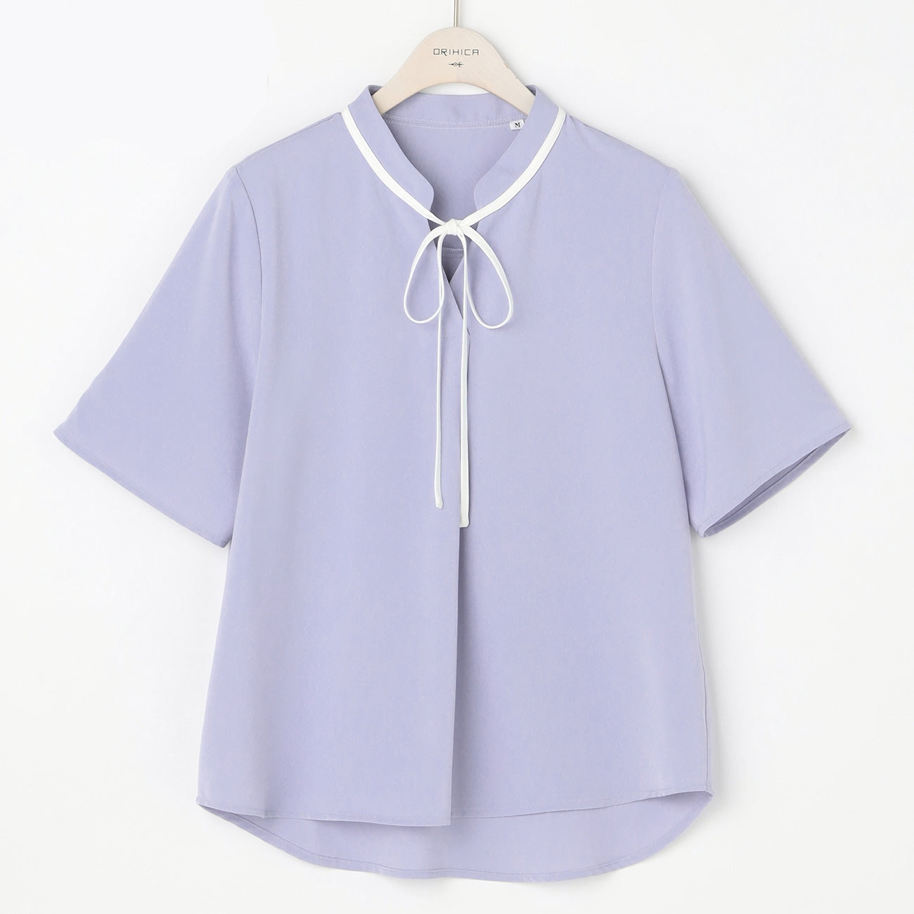 Contrast Bow Tie Blouse_27