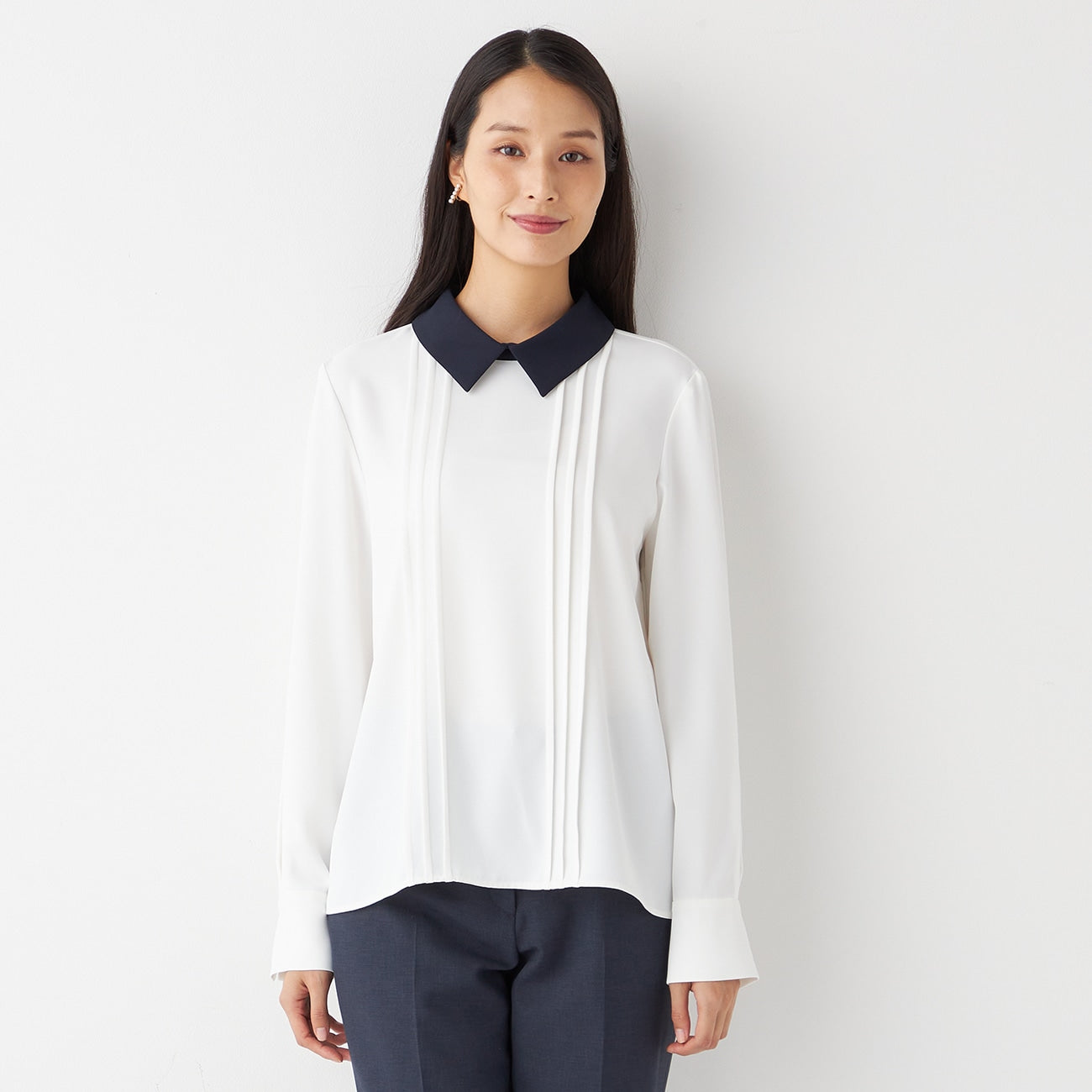 Collared Tucked Blouse_18