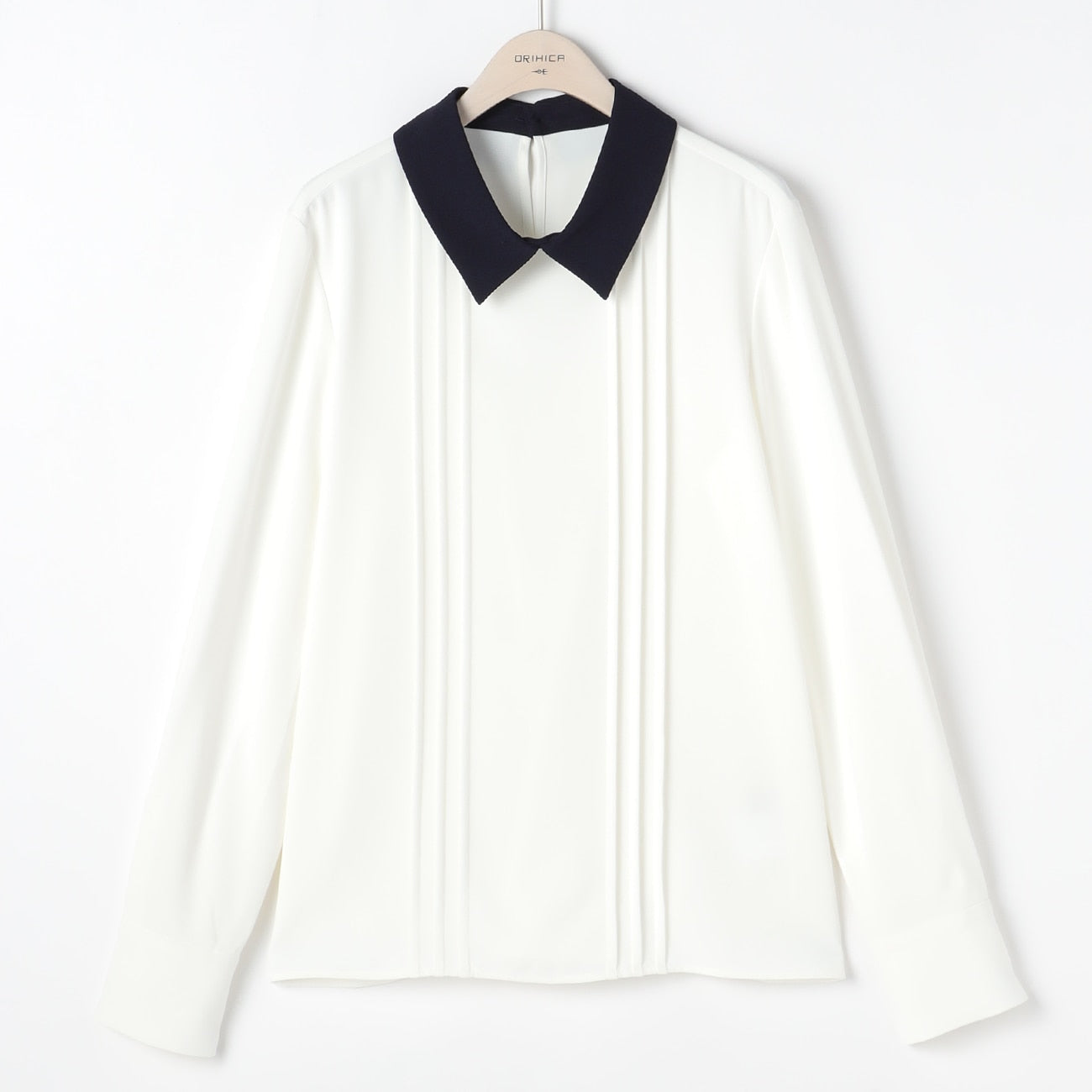 Collared Tucked Blouse_20