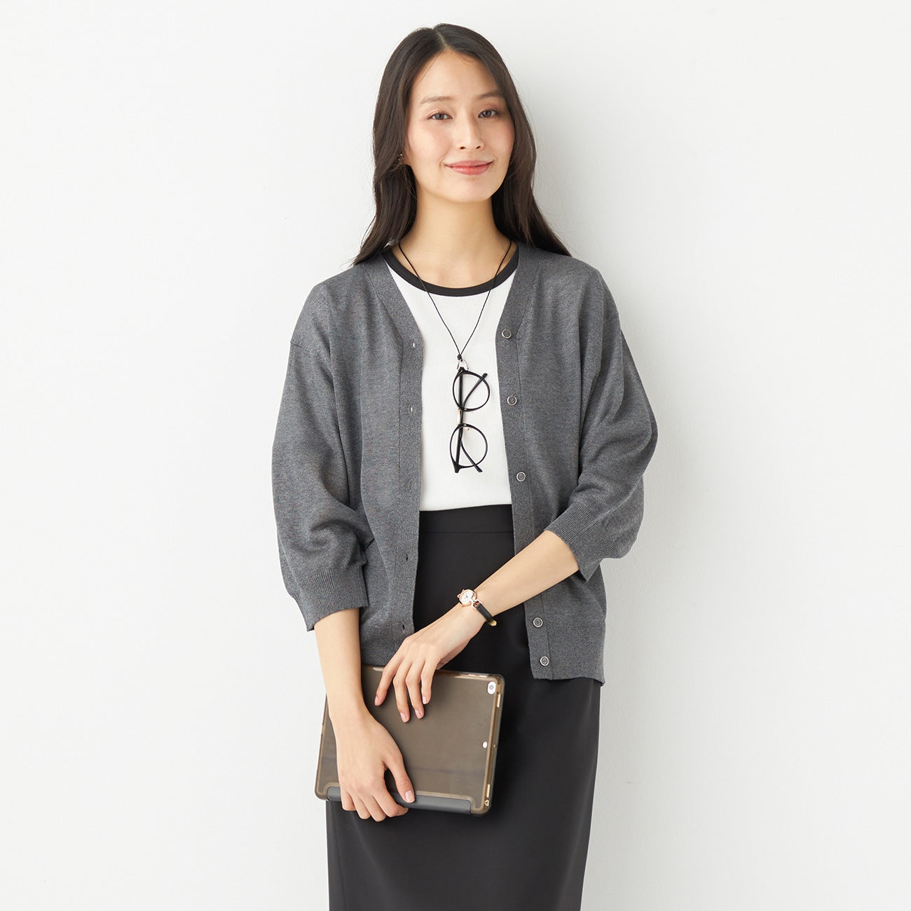 Sheer V-neck Knit Cardigan_22