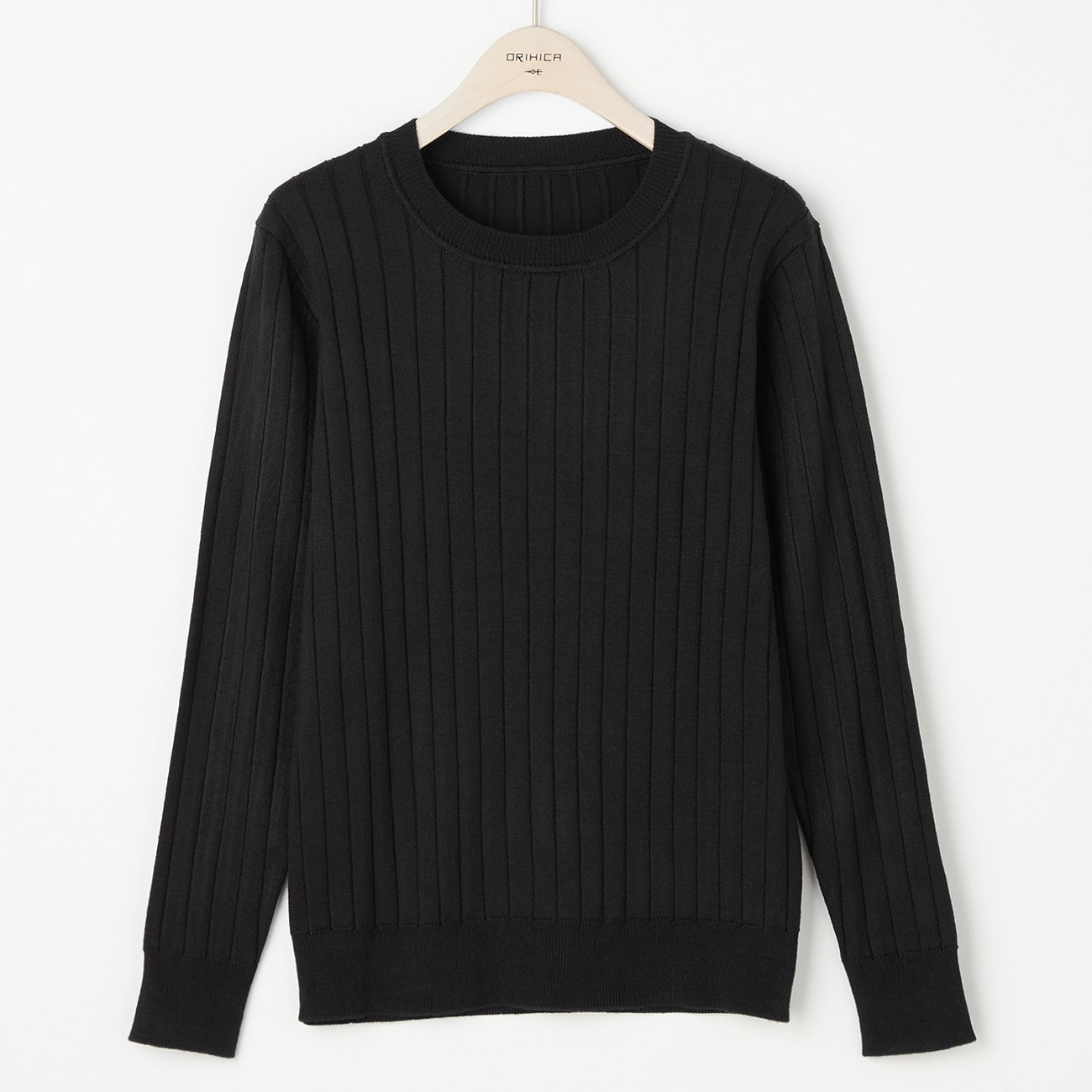 罗纹圆领毛衣_31