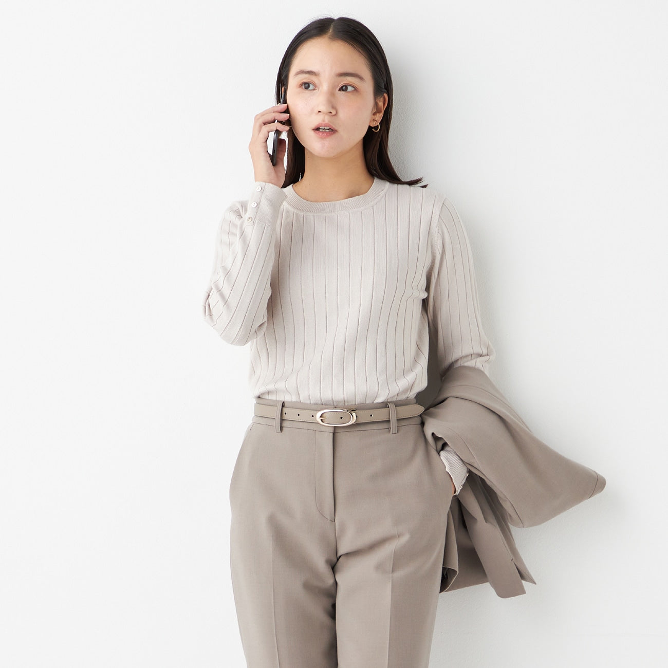 罗纹圆领毛衣_33