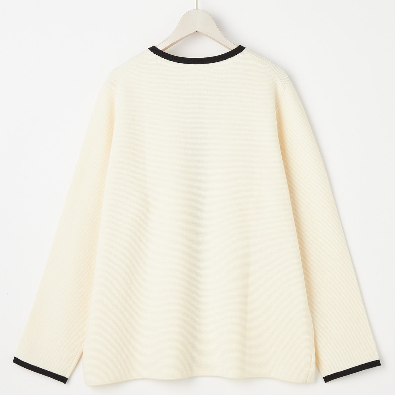 撞色中长款针织外套