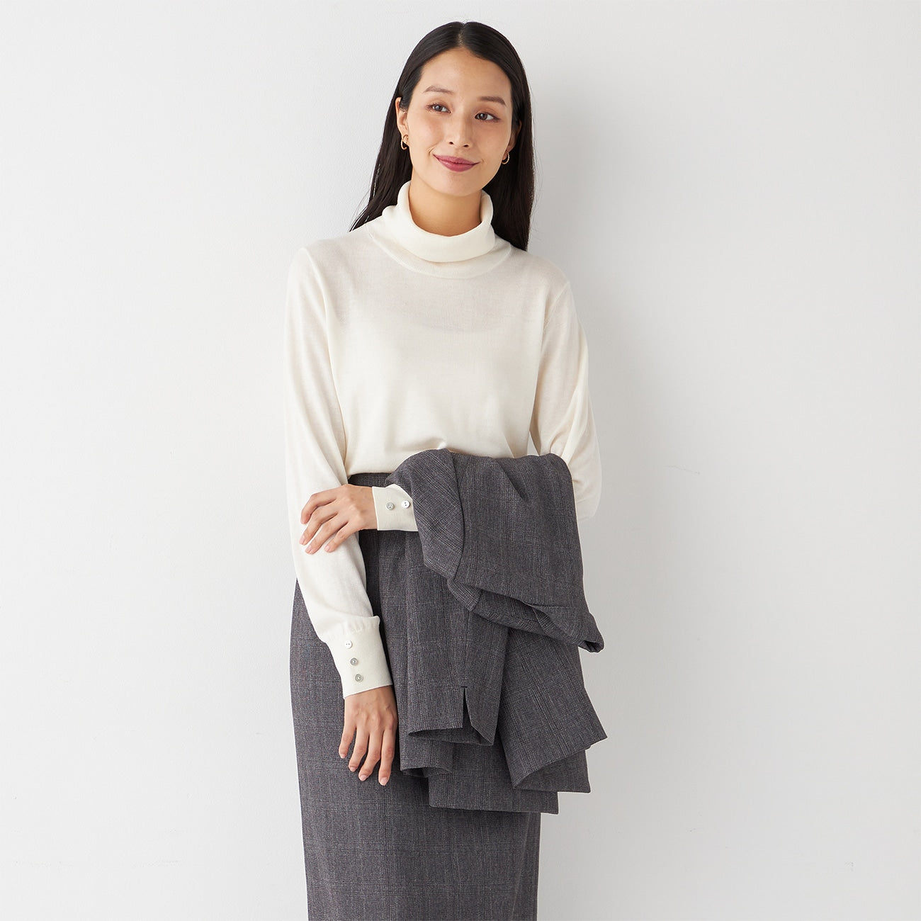 袖扣高领毛衣_41