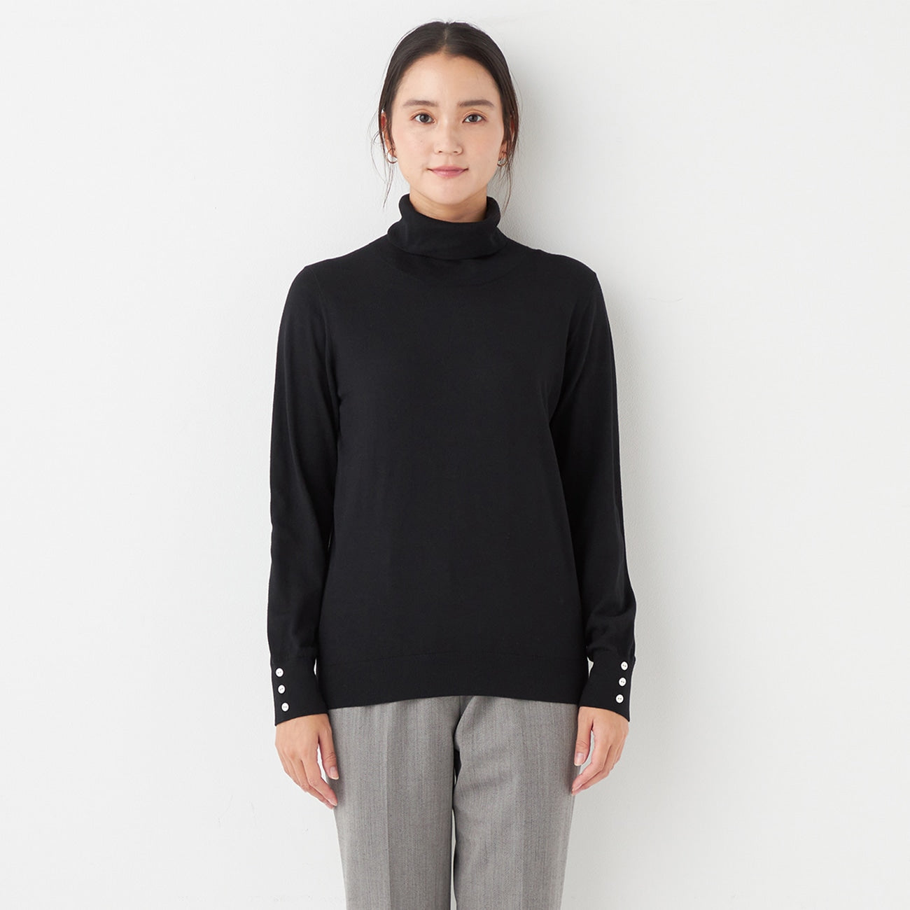 袖扣高领毛衣_47