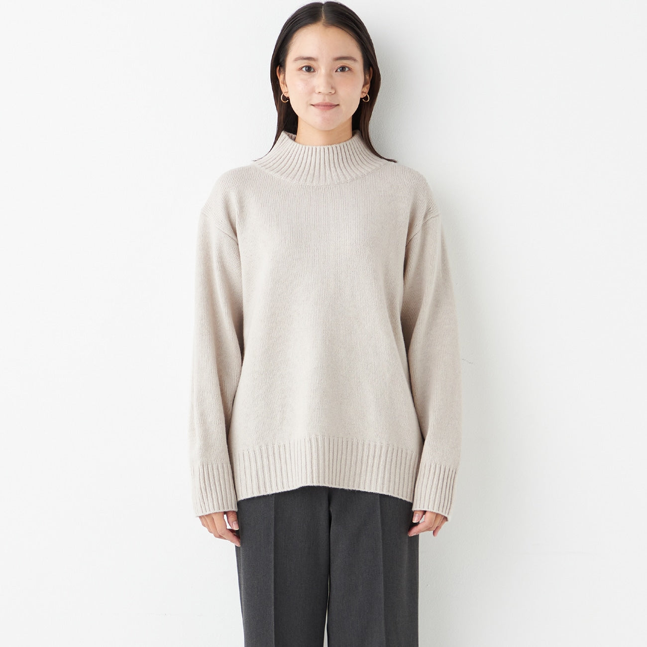 蓬松中号高领圆领毛衣_37