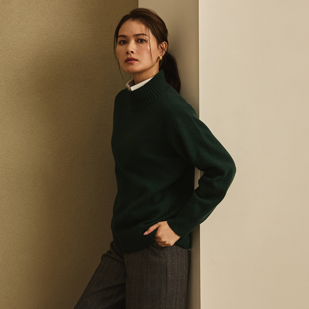 蓬松中号高领圆领毛衣_41