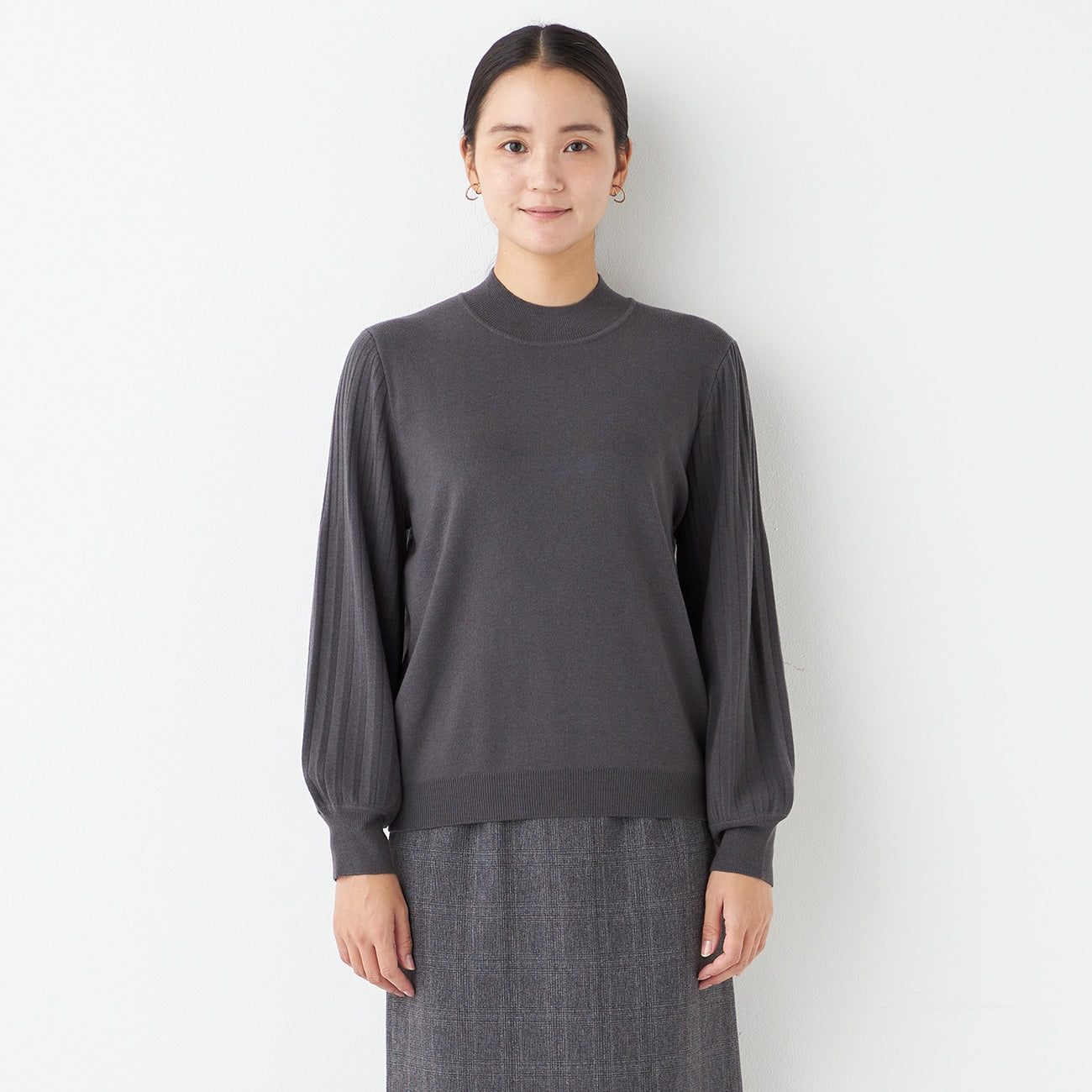 袖褶高领毛衣_26