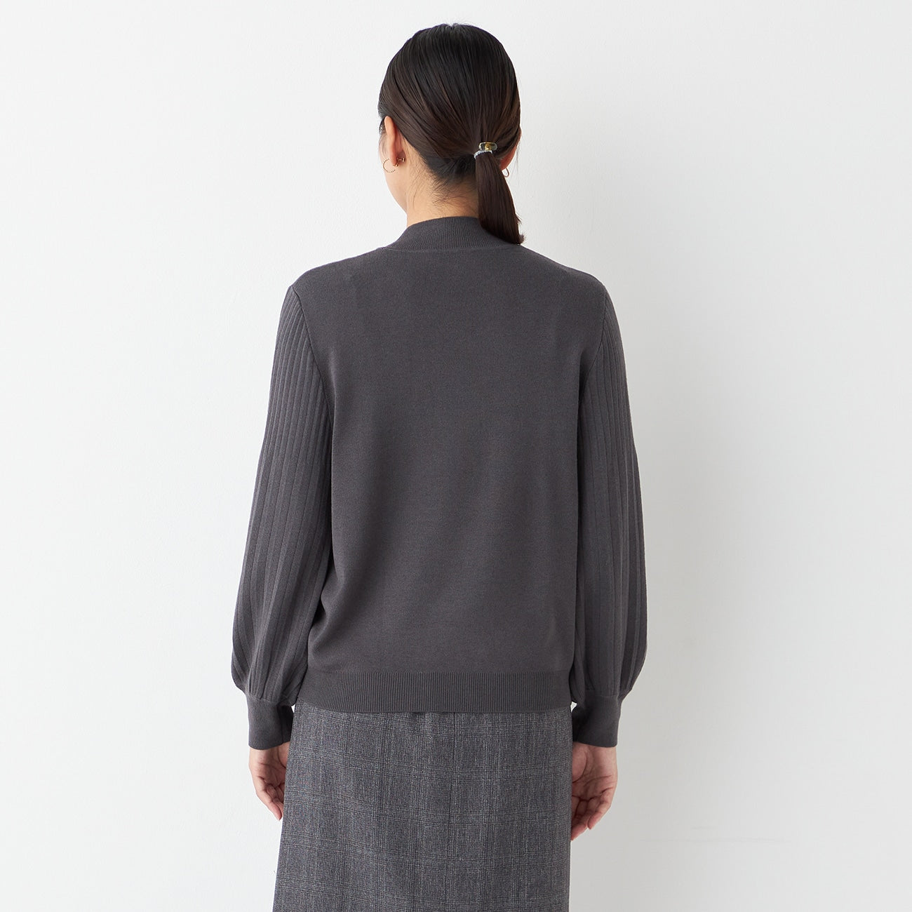 袖褶高领毛衣_27