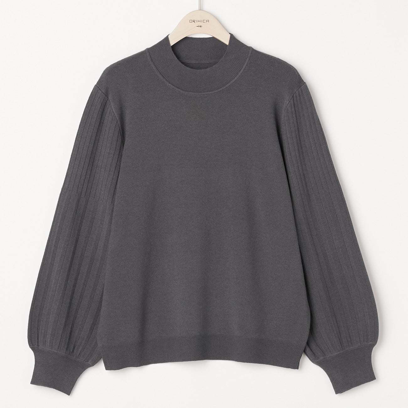 袖褶高领毛衣_28