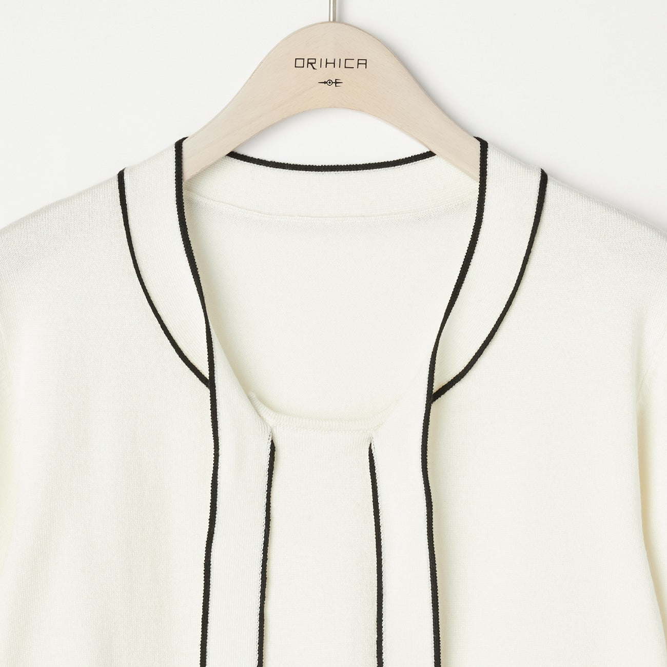 撞色领结针织上衣_27