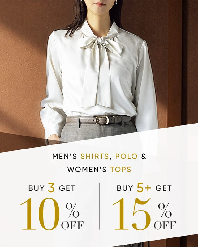 Men’s Shirts, Polo and Women’s Tops Buy 3   Get 10％OFF or Buy 5+ Get 15%OFF