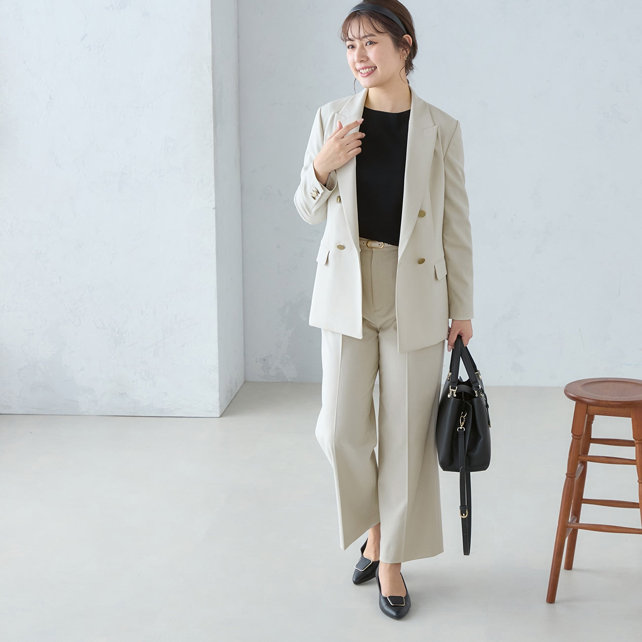 2-way Stretch Twill Off-White Double Jacket