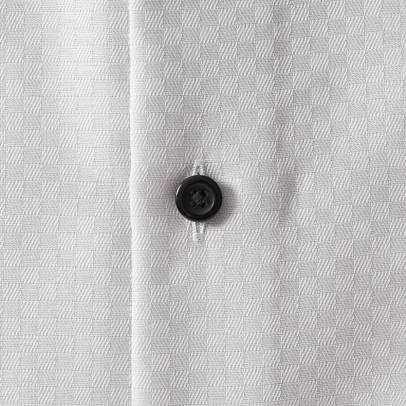 LES MUES 免熨烫灰色棉质 钮扣领衬衫 - 标准版型