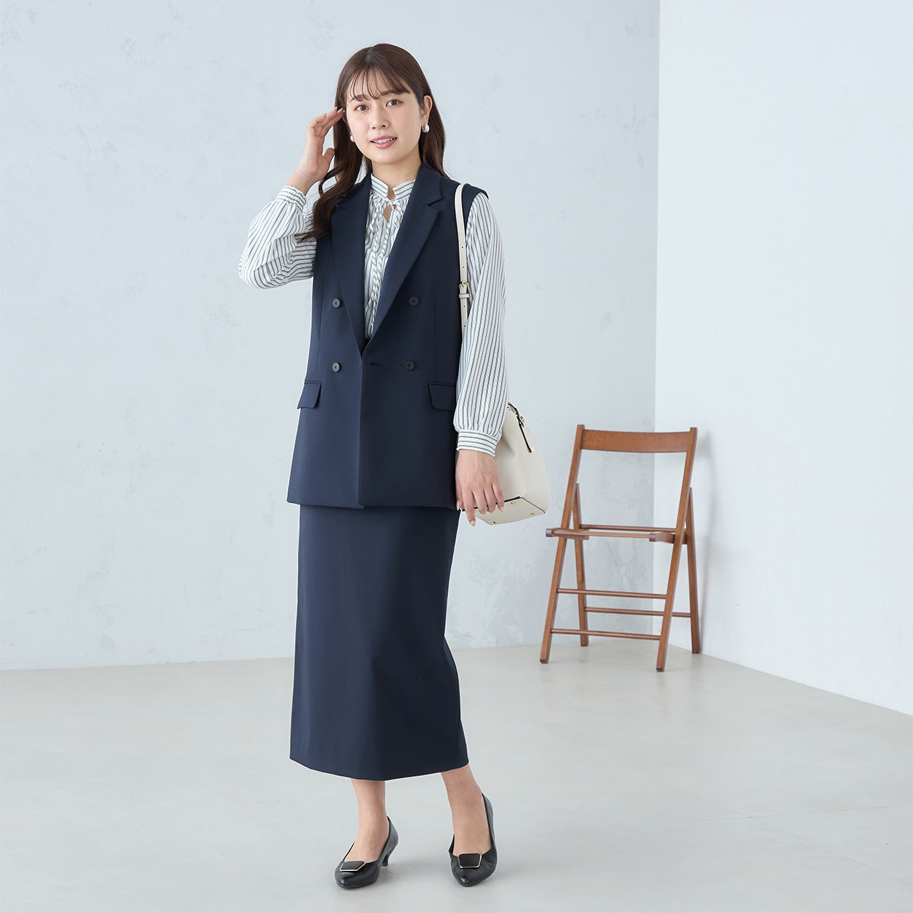 2-way Striped Bow Tie Blouse_05