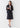 Washable Stretch Shadow Stripe Semi-tight Skirt - Navy_28