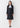 Washable Stretch Shadow Stripe Semi-tight Skirt - Navy_29