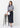 Non-iron Cotton Point Collar Women's Three-quarter Gingham Shirt - Navy_21