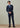 Wool Blend Plain Jacket - Navy_38