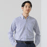 Casual Button-down Stripe Shirt - Blue_01