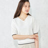 Half Sleeve V-neck Knit Top_01