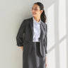 THE THIRD SUITS Cropped Sleeve Notch Lapel Jacket - Medium Gray_18