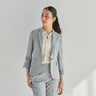 THE THIRD SUITS Cropped Sleeve Notch Lapel Jacket - Light Gray_18