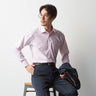 Super Non-iron Cotton Spread Collar Stripe Shirt - Pink_07