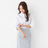 Non-iron Cotton Point Collar Women's Three-quarter Shirt - White_12