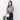 Non-iron Cotton Point Collar Women's Three-quarter Gingham Shirt - Navy_12