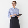 Point Collar Women's Three-quarter Shirt - Navy_13