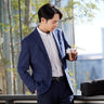 Aircool Washable Wool-blend Glen Plaid Jacket - Navy_01