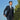 Wool Blend Houndstooth Suit - Navy_44