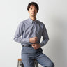 Super Cool Non-iron Cotton Button-down Check Shirt - Navy_06