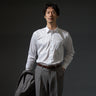 LUXE Line Cotton Short Point Collar Shirt - White_08