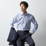 Super Non-iron Cotton Spread Collar Stripe Shirt - Blue_09