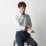 Super Non-iron Stretch Spread Collar Shirt - Blue_08