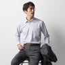 Super Non-iron Stretch Spread Collar Stripe Shirt - Navy_08