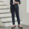 Shadow Check Cropped Pants - Navy_21