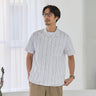 Business Casual Open Collar Stripe Short Sleeve Shirt - White_10