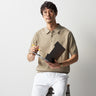 Knit Polo Shirt - Beige_09