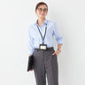 Non-iron Cotton Open Collar Women's Three-quarter Shirt - Blue_12